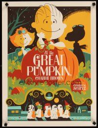 4t013 IT'S THE GREAT PUMPKIN, CHARLIE BROWN signed & numbered 18x24 art print '11 by Tom Whalen!