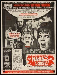 4t001 THRILL KILLERS special 21x28 R60s Ray Dennis Steckler, homicidal maniacs on bloody rampage!
