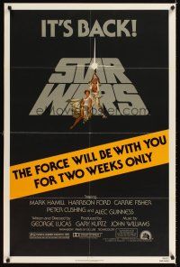 4t197 STAR WARS 1sh R81 George Lucas classic sci-fi epic, Hamill & Fisher 2 weeks only!