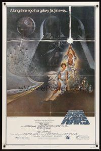 4t191 STAR WARS style A fourth printing 1sh '77 George Lucas classic sci-fi epic, great Tom Jung art