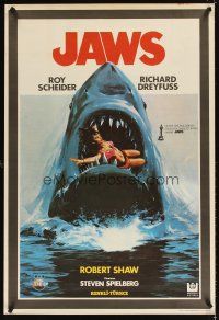 4t213 JAWS Turkish '81 best different art of classic man-eating shark with sexy girl in mouth!