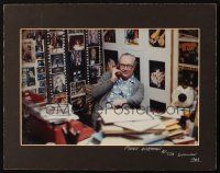 4w003 FORREST J. ACKERMAN/BORIS KARLOFF 8x10 color photo + 8x12 signed REPRO '83 from Forry's wall