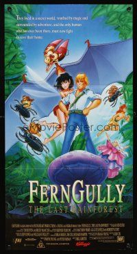 4w956 FERNGULLY Aust daybill '92 cool completely different rainforest cartoon image!