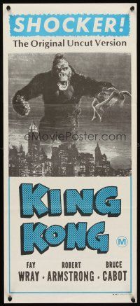 4w972 KING KONG Aust daybill R72 Fay Wray, Robert Armstrong, original uncut shocker!