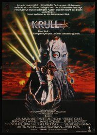 4w897 KRULL German '83 sci-fi fantasy art of Ken Marshall & Lysette Anthony in monster's hand!