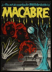 4w898 MACABRE German '59 William Castle, Garn art of screaming women + graveyard!