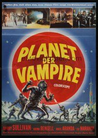 4w905 PLANET OF THE VAMPIRES German '65 Mario Bava, beings of the future who rule demon planet!