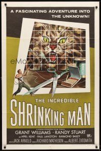 4w637 INCREDIBLE SHRINKING MAN 1sh '57 Jack Arnold classic, wonderful Reynold Brown sci-fi art!
