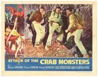 4w122 ATTACK OF THE CRAB MONSTERS LC '57 Russell Johnson & two men trapped, classic border art!