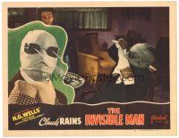 4w229 INVISIBLE MAN LC #5 R1947 James Whale, H.G. Wells, c/u of bandaged Claude Rains!