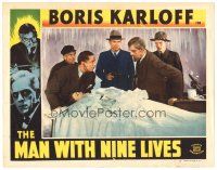 4w251 MAN WITH NINE LIVES LC #7 R47 Pryor & Bennett watch Boris Karloff bring witness back to life!