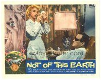 4w281 NOT OF THIS EARTH LC '57 close up of nurse Beverly Garland injecting alien Paul Birch!