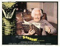 4w321 SSSSSSS LC #1 '73 close up of Strother Martin reading book with snake on his chair!