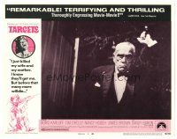 4w324 TARGETS LC #5 '68 Peter Bogdanovich, great close up of creepy Boris Karloff in tuxedo!