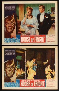 4w487 TWO FACES OF DR. JEKYLL 2 LCs '61 Hammer horror, Paul Massie, Dawn Addams, House of Fright!