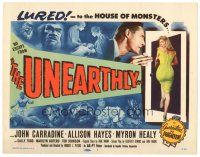 4w105 UNEARTHLY TC '57 John Carradine & sexy Sally Todd lured to the house of monsters!