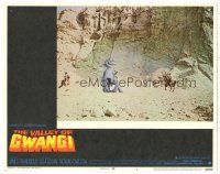 4w340 VALLEY OF GWANGI LC #3 '69 Ray Harryhausen, great far shot of cowboys battling dinosaur!