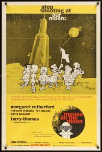 4w669 MOUSE ON THE MOON int'l 1sh '63 cool cartoon art of English astronauts on moon!