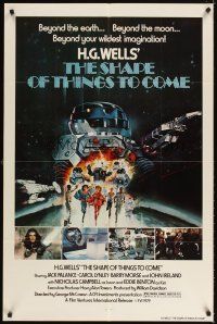 4w726 SHAPE OF THINGS TO COME 1sh '79 Jack Palance in H.G. Wells sci-fi, art of robot!