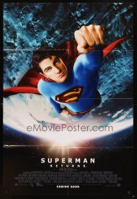 4w743 SUPERMAN RETURNS advance DS 1sh '06 Bryan Singer, Brandon Routh in title role!