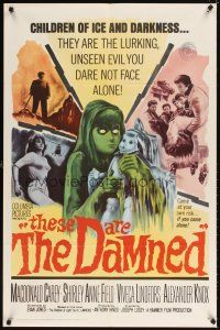 4w752 THESE ARE THE DAMNED 1sh '64 Joseph Losey teams with H.L. Lawrence to make spooky horror!