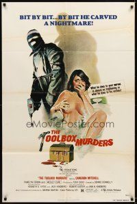 4w757 TOOLBOX MURDERS 1sh '78 Dennis Donnelly directed horror, sexy art of woman attacked in bath!