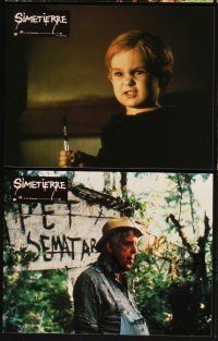 4w029 PET SEMATARY set of 12 French LCs '89 Stephen King's best seller, cool different images!