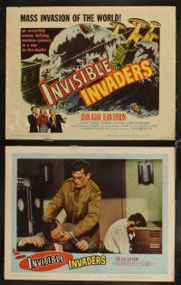 4w391 INVISIBLE INVADERS 8 LCs '59 an unearthly enemy defying modern science in a war to the death!
