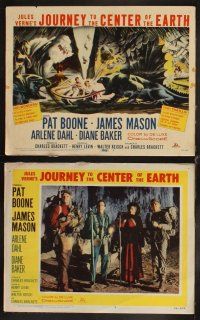 4w394 JOURNEY TO THE CENTER OF THE EARTH 8 LCs '59 Jules Verne, great sci-fi images!