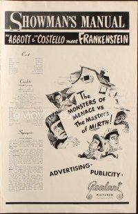 4w787 ABBOTT & COSTELLO MEET FRANKENSTEIN pressbook R56 plus Wolfman & Dracula are after Bud & Lou!