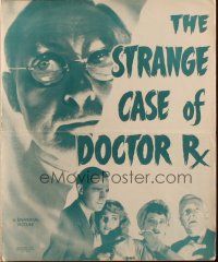 4w837 STRANGE CASE OF DOCTOR Rx pressbook '42 follow creepy Lionel Atwill at the risk of insanity!