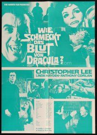 4w866 TASTE THE BLOOD OF DRACULA German pressbook '70 Christopher Lee, c/u showing his vampire teeth
