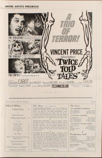 4w845 TWICE TOLD TALES pressbook '63 Vincent Price, Nathaniel Hawthorne, a trio of unholy horror!