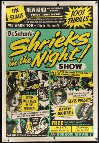 4x085 DR. SATAN'S SHRIEKS IN THE NIGHT SHOW linen 40x60 '60s action takes place in the audience!