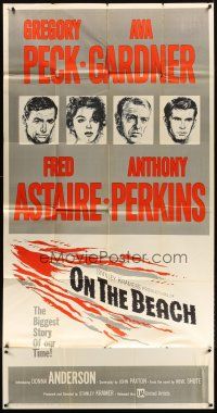 4x211 ON THE BEACH 3sh '59 art of Gregory Peck, Ava Gardner, Fred Astaire & Anthony Perkins!
