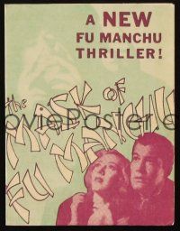 4x031 MASK OF FU MANCHU herald '32 Asian villain Boris Karloff + sexy art of Myrna Loy!