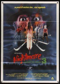 4x125 NIGHTMARE ON ELM STREET 3 Italian 1p '87 cool horror art of Freddy Krueger by Matthew Peak!