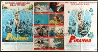 4x181 PIRANHA 1-stop poster '78 Roger Corman, great art of man-eating fish & sexy girl by John Solie