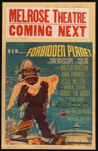 4x011 FORBIDDEN PLANET WC '56 most classic art of Robby the Robot carrying sexy Anne Francis!