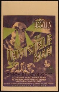 4x001 INVISIBLE MAN WC '33 James Whale classic, Claude Rains, H.G. Wells, wonderful sci-fi image!