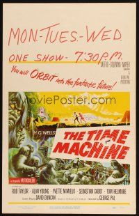 4x024 TIME MACHINE WC '60 H.G. Wells, George Pal, great Reynold Brown sci-fi artwork!