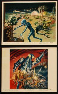 4x411 MYSTERIANS 6 color 8x10 stills '59 cool sci-fi artwork by Lt. Colonel Robert Rigg!