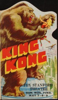 4x029 KING KONG die-cut herald '33 many wonderful special effects scenes with cool monster artwork!