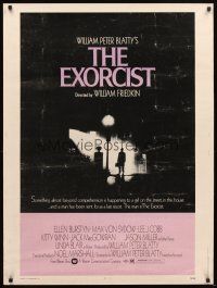 4z313 EXORCIST 30x40 '74 William Friedkin, Max Von Sydow, William Peter Blatty horror classic!
