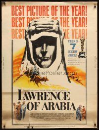 4z321 LAWRENCE OF ARABIA 30x40 '63 David Lean classic starring Peter O'Toole!