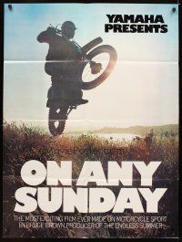 4z329 ON ANY SUNDAY 30x40 '71 Steve McQueen, cool jumping motorcycle image!