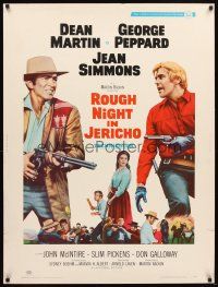 4z337 ROUGH NIGHT IN JERICHO style A 30x40 '67 Dean Martin & George Peppard with guns drawn!