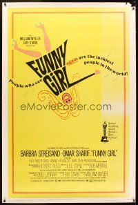 4z223 FUNNY GIRL 40x60 R72 Barbra Streisand, Omar Sharif, directed by William Wyler!