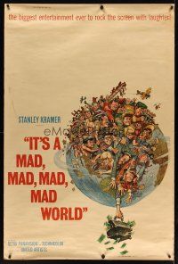4z235 IT'S A MAD, MAD, MAD, MAD WORLD 40x60 '64 great art of entire cast on Earth by Jack Davis!