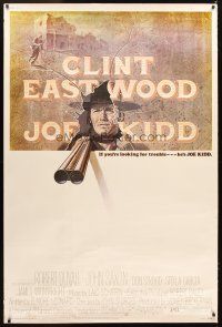 4z236 JOE KIDD w/COA 40x60 '72 cool art of Clint Eastwood pointing double-barreled shotgun!
